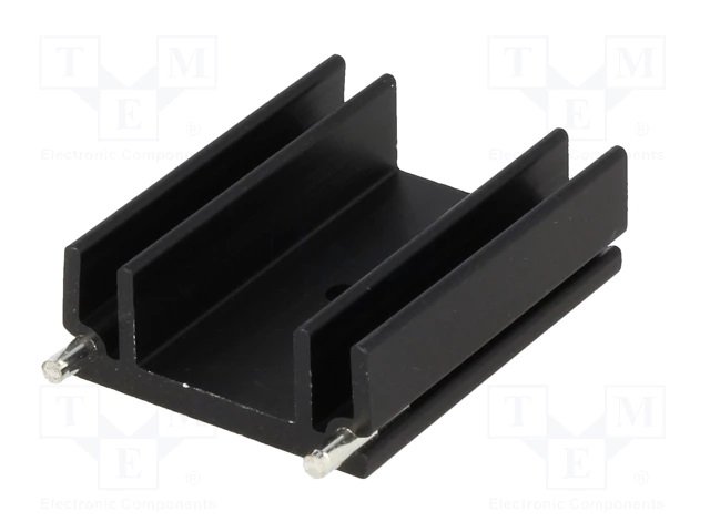 Radiators 29x38x12mm, U veida, 13K/W, TO220, aluminijs, melna krasa