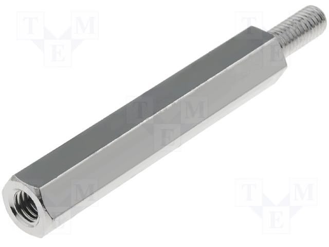 Distancers L=30mm, M3 iekšeja vitne- M3 areja vitne, misiņš