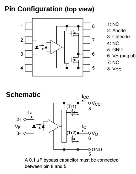 TLP351F Optrons, Optocoupler, THT, Out: IGBT driver, 3.75kV, ±0.6A, VCC = 10 to 30V, DIP8