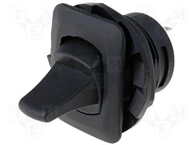 Tumblers, DPDT, ON-ON, 6A/250VAC, lodēšanai, M18, poliamids, CSI, ar fiksaciju, plakans rokturis