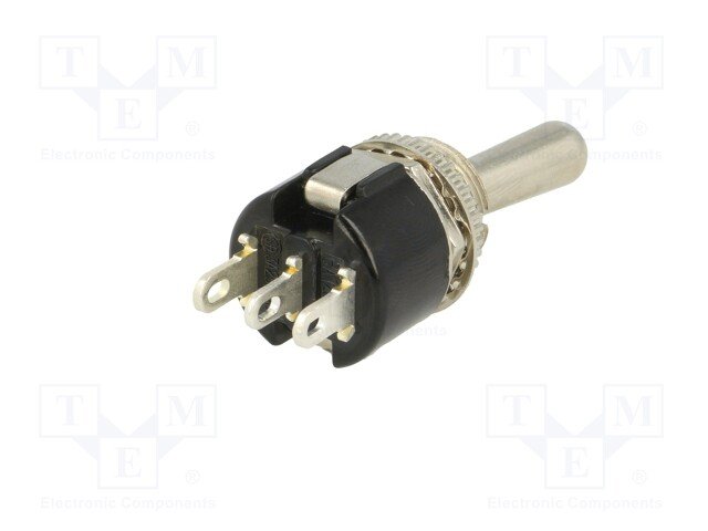 Tumblers, SPDT, ON-ON, 3A/250VAC, lodēšanai, M12, poliamids, Ø16x20mm, CSI, ar fiksaciju