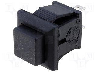 Poga SPST-NC, ON-(OFF), 1A/250VAC, 14x14x18mm, 1 kontakts uz ATSLĒGŠANU, bez fiksacijas