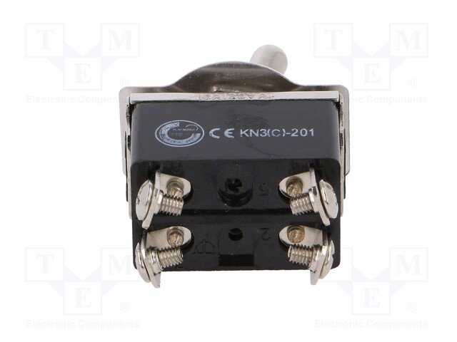 Tumblers, DPST-NO, OFF-ON, 10A/250VAC, skrūvejamas, M12, 32.2x19.8x19mm, ar fiksaciju