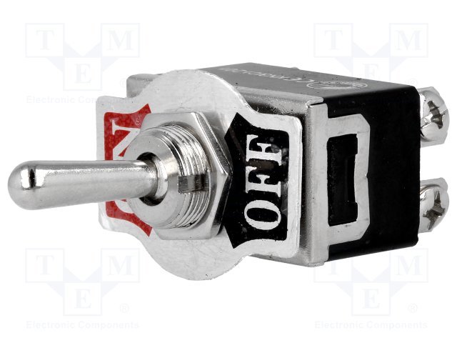 Tumblers, DPST-NO, OFF-ON, 10A/250VAC, skrūvejamas, M12, 32.2x19.8x19mm, ar fiksaciju