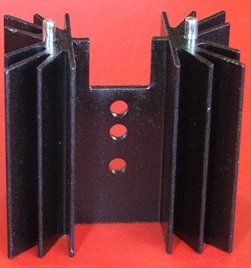 Radiators 42x38x25mm, H veida, 6.2K/W, TO220, aluminijs, melna krasa