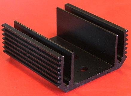 Radiators 50x50x21mm, U veida, TO3, aluminijs, melna krasa