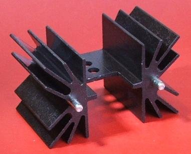 Radiators 42x25x25mm, H veida, 7.1K/W, TO220, aluminijs, melna krasa