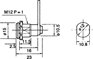 Miniaturs slēdzis ar atslegu, bez elektriskiem kontaktiem