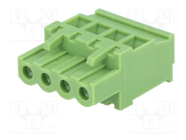 Terminal Blocks uz vadu, ligzda, 4pin, 5.08mm, 2.5mm2, 12A, leņķisks 90°