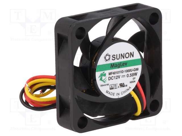 40x40x10mm, DC12V, MagLev, 11.89m3/h, 27dBA, 5800RPM, 1W, Ventilators ar deveju, tips F