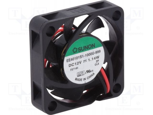 40x40x10mm, DC12V, slīdgultnis, 13.87m3/h, 28.8db, 7300RPM, 1.14W, Ventilators