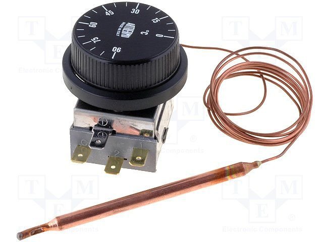 BT-KAP90/A Sensors: termostats ar kapilariem, 0...90°C,  Izeja conf.: SPDT, 10A, 400VAC