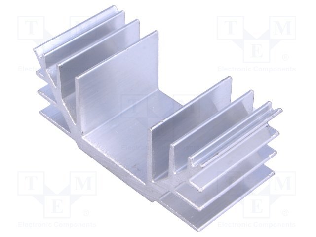 Radiators 74x35x30mm, U veida, aluminijs, sudraba krāsa