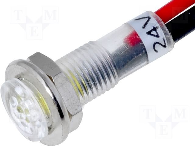 Gaismas diožu lampiņa 24V, 3mm, dzeltena krasa