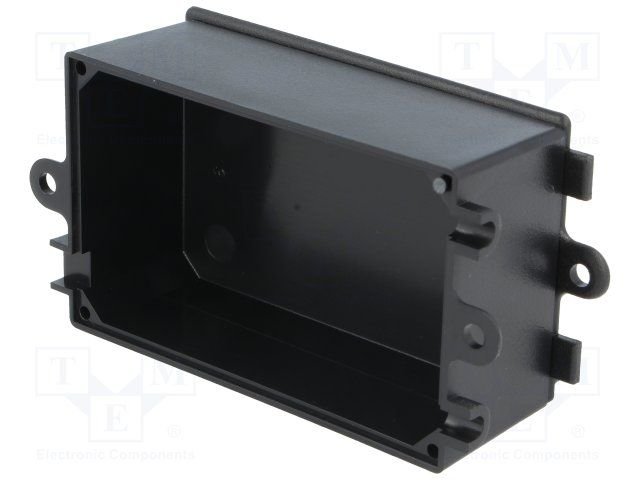 Plastmasas korpuss, 44x72x27mm, ABS, melnā krasa, ar piestiprinājumiem