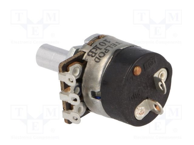 10K mono, ar sledzi, Ø18x18mm, 100mW, ±20%, ass 6mm, 300°, potenciometrs ar logaritmisku atkarību