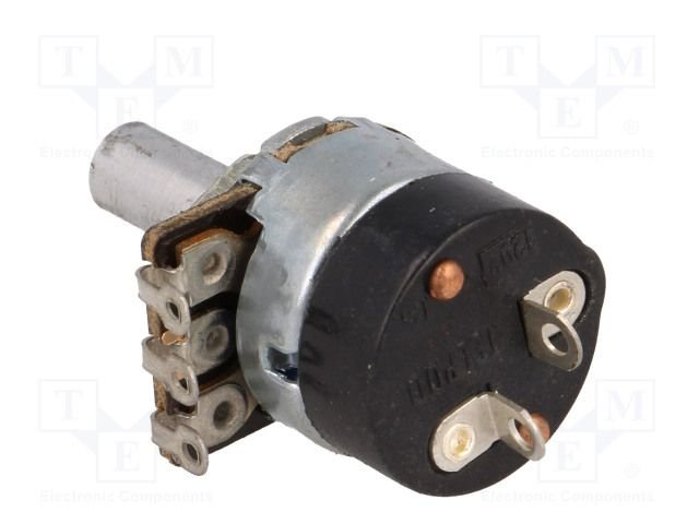 10K mono, ar sledzi, Ø18x18mm, ±20%, 200mW, potenciometrs ar linearu atkarību