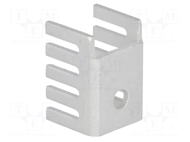 Radiators 19x13x13mm, U veida, TO220, TO202, aluminijs, sudraba krāsa
