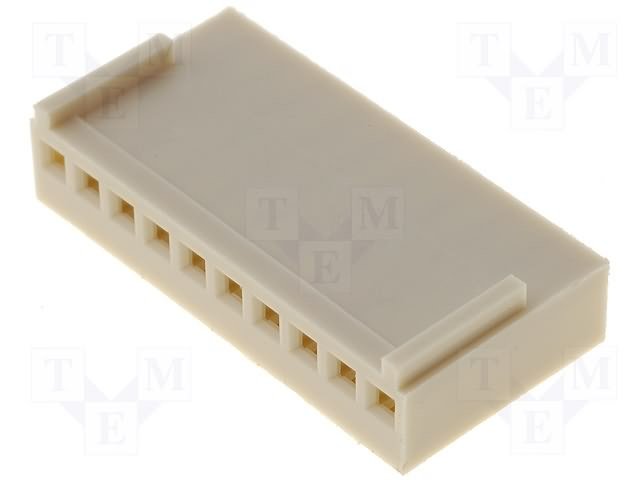 10pin, štekers/mama uz vadam, bez kontaktiem, solis=2.54mm, 250V/3A, NS25