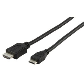MiniHDMI 19p štekers/HDMI 19p štekers, HDCP 2.2, HDMI 2.0, High Speed + Ethernet, 2m