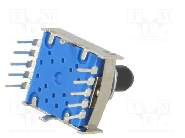 Galetes parslēdzejs 1=>8 kontakts, 0.3A/16VDC, BBM (non-shorting), 6mm, Lass=7mm