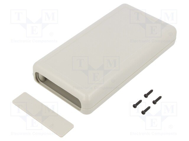 Plastmasas korpuss, 70x135x24mm, ABS, ar vāku baterijai, pelekā krasa