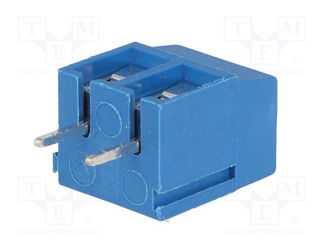 Terminal Blocks PCB, ar skrūvēm, 2pin, 5mm, 2.5mm2, 300V/10A, 10x16x11mm