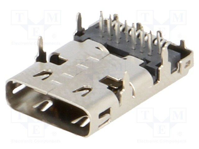 USB-C (type C), 3.1, ligzda uz šasija, THT,  ATTEND, 24pin