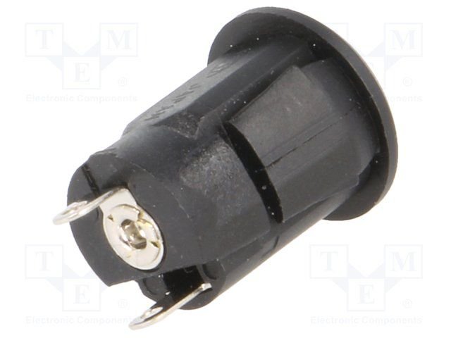 2.1*5.5mm, ligzda, ar sprūdiem (dia. 10.8mm), plastmasas, vadam, 0.5A/12VDC, LUMBERG