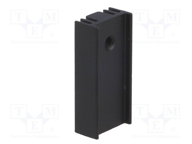 Radiators 12x26x7mm, 10K/W, TO220, aluminijs, melna krasa