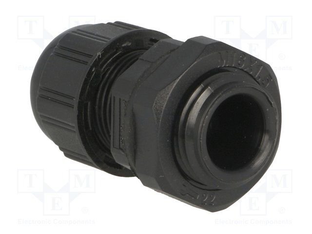 Kabeļu ievade 4...8mm, IP68, -40...100°C, poliamids, M16, melnā krasa