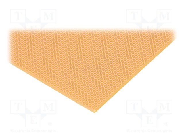 Maketēšanas plate 100x200mm, getinaks, vienkārtēji kontakti, solis 2.54mm, 1.6mm