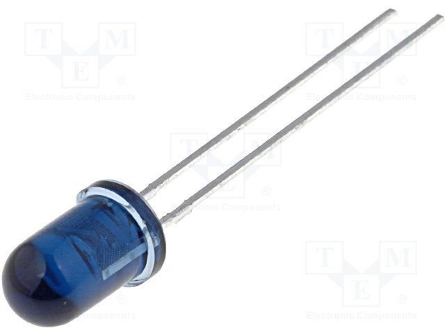 5mm, infrasarkans gaismas diode 940nm, 17grad, 210mW, caurspidigs-zils