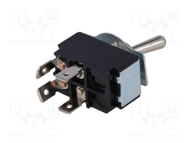 Tumblers, DPST-NO, OFF-ON, 20A/12VDC, konektori 6.3mm, M12, 32.2x19x19mm, ar fiksaciju