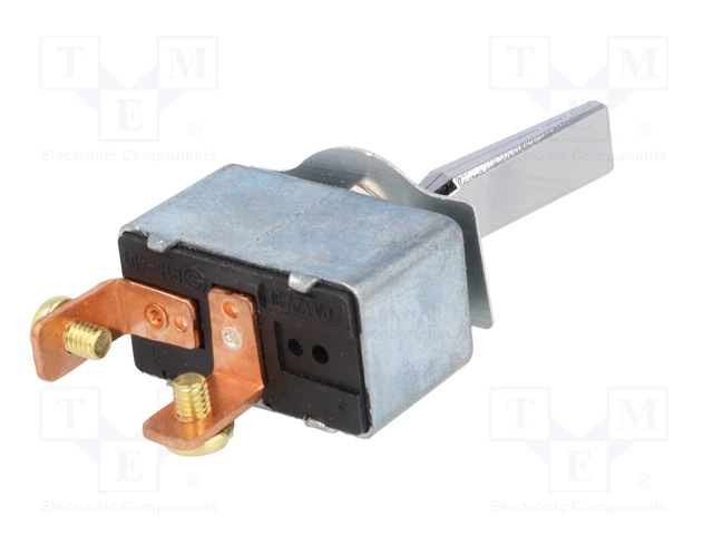 Tumblers, SPST, OFF-ON, 50A/12VDC, M4 skrūves, M12, poliamids, 34.5x19x20mm, CSI, ar fiksaciju