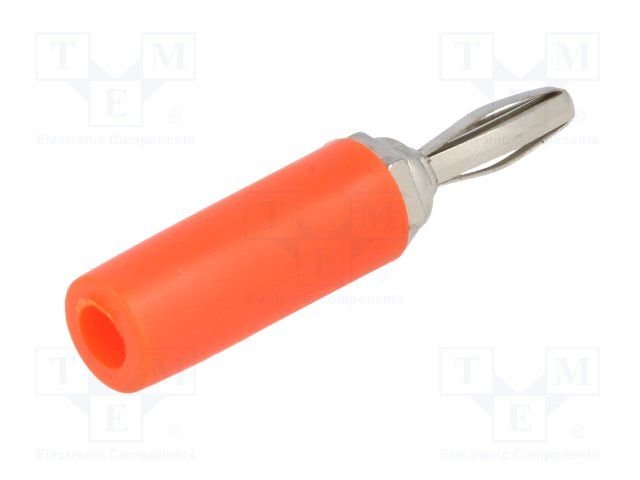 Testera štekers, 4mm, 10A/60VDC, L=46mm, vada Dmax=4.8mm, lodejamajs, sarkanā krasa