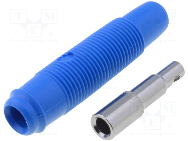 Testera ligzda, 4mm, 16A/60VDC, L=48mm, lodējamas, vadam, zila krasa