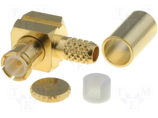 MCX štekeris, leņkisks (RG174, RG188, RG316), 50Ω