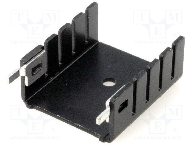 Radiators 24x30x13mm, U veida, aluminijs, melna krasa