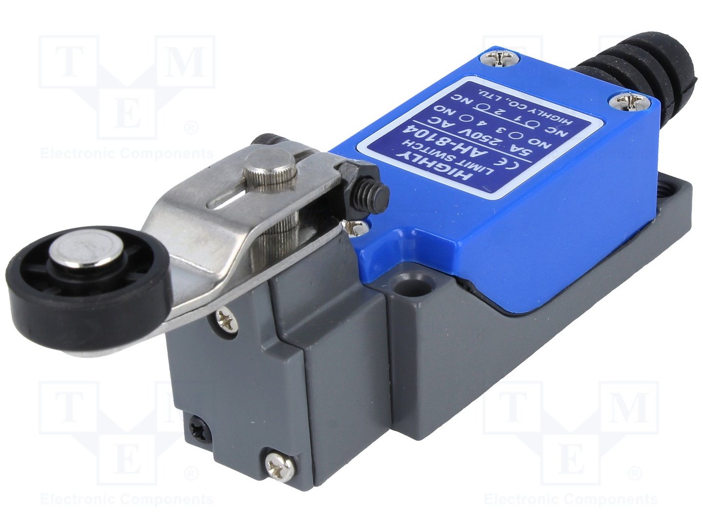 Gala slēdzis, ar sviru L=30mm un rulišiem Ø18mm, NO + NC, 5A/250VAC, IP64, 64x28x25mm