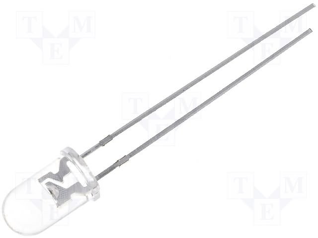 5mm, zila, 2200...2600mcd, 26°, 3.3...3.8V/20mA, 470nm, gaismas diode