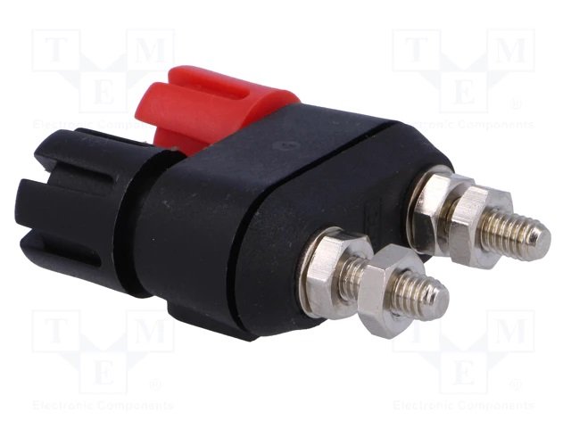 Testera 2*ligzda (melns+sarkans), 4mm, 30A/60VDC, šasijai