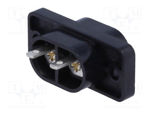 Tikla štekets, 250VAC, 2.5A, C8(EURO), atloks (2 atveres), uz panelim