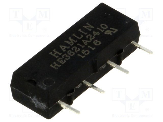 Herkona relejs, 24V(16-31V), SPST-NO, 0.5A/200V, viens kontakts uz saslegšānu, 5.08x7.45x19.05mm, Pēc iepriekšēja pasūtījuma