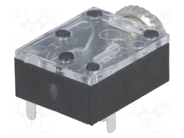 3.5mm ligzda, stereo, plastmasas, uz šasija, skūvajamais M6, 2 x on/off, CLIFF