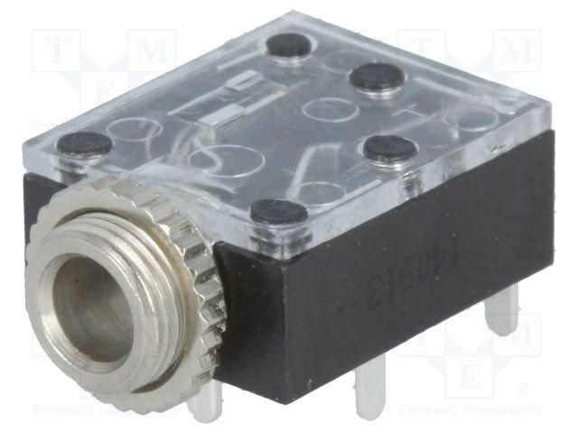 3.5mm ligzda, stereo, plastmasas, uz šasija, skūvajamais M6, 2 x on/off, CLIFF