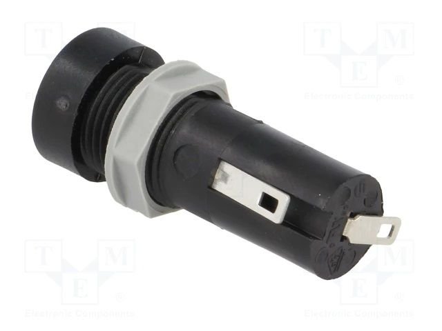 Drošinātāju turētājs 5x20mm, 10A, 250VAC, par paneļu