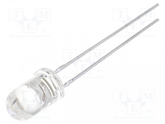 5mm, infrasarkans gaismas diode 880nm, 30grad, 20mW, caurspidigs