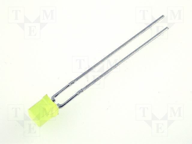 3x3x5mm, dzeltena, 1..5mcd, 110grad., 2.1..2.5V/20mA, 588nm, taisnleņķa LED