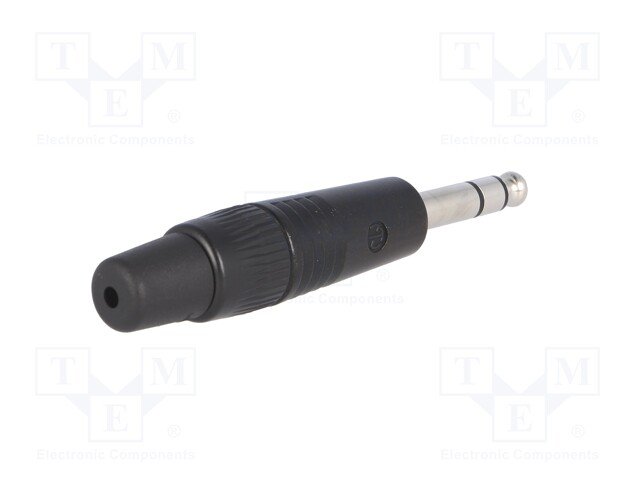 6.35mm štekers, stereo, metālisks, uz vadu, ar amortizatoru, NEUTRIK